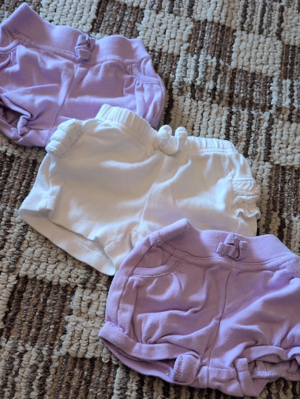 Old Navy Lilac and White Baby Shorts - 3-Pack